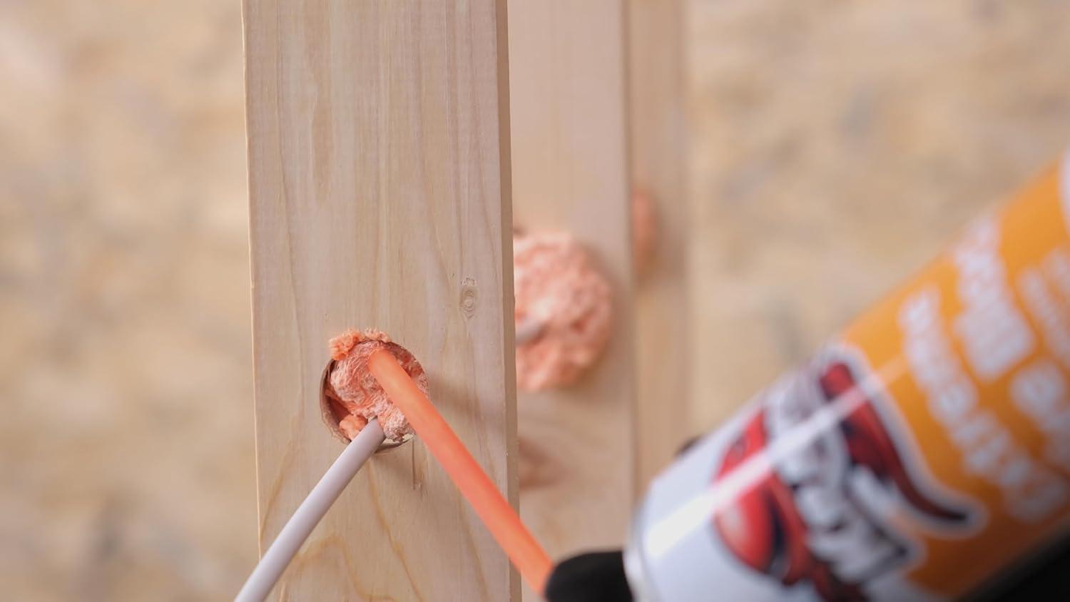 image:imageKraken Bond Extreme Orange Fire Block Foam 1x24oz Fire Rated Polyurethane Spray Foam for Gap Filling Sealing on Windows Walls Joints amp Pipes Straw Use Foam Cleaner Included 1 Pack