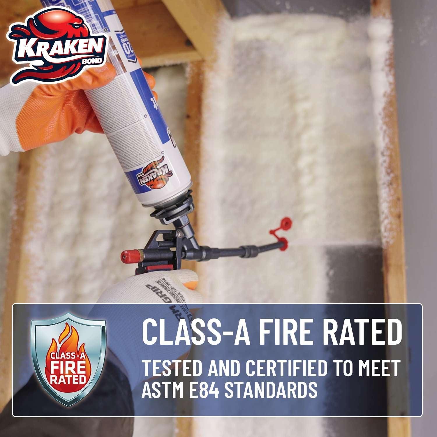 image:imageKraken Bond Fastcoat Fire Rated Spray Foam Insulation 6x271 oz RValue 1132 2in Closed Cell Expanding Foam Heat and Acoustic Insulation Gun amp Cleaner Not Includes 120 Board Ft 6 PackInsulation Foam