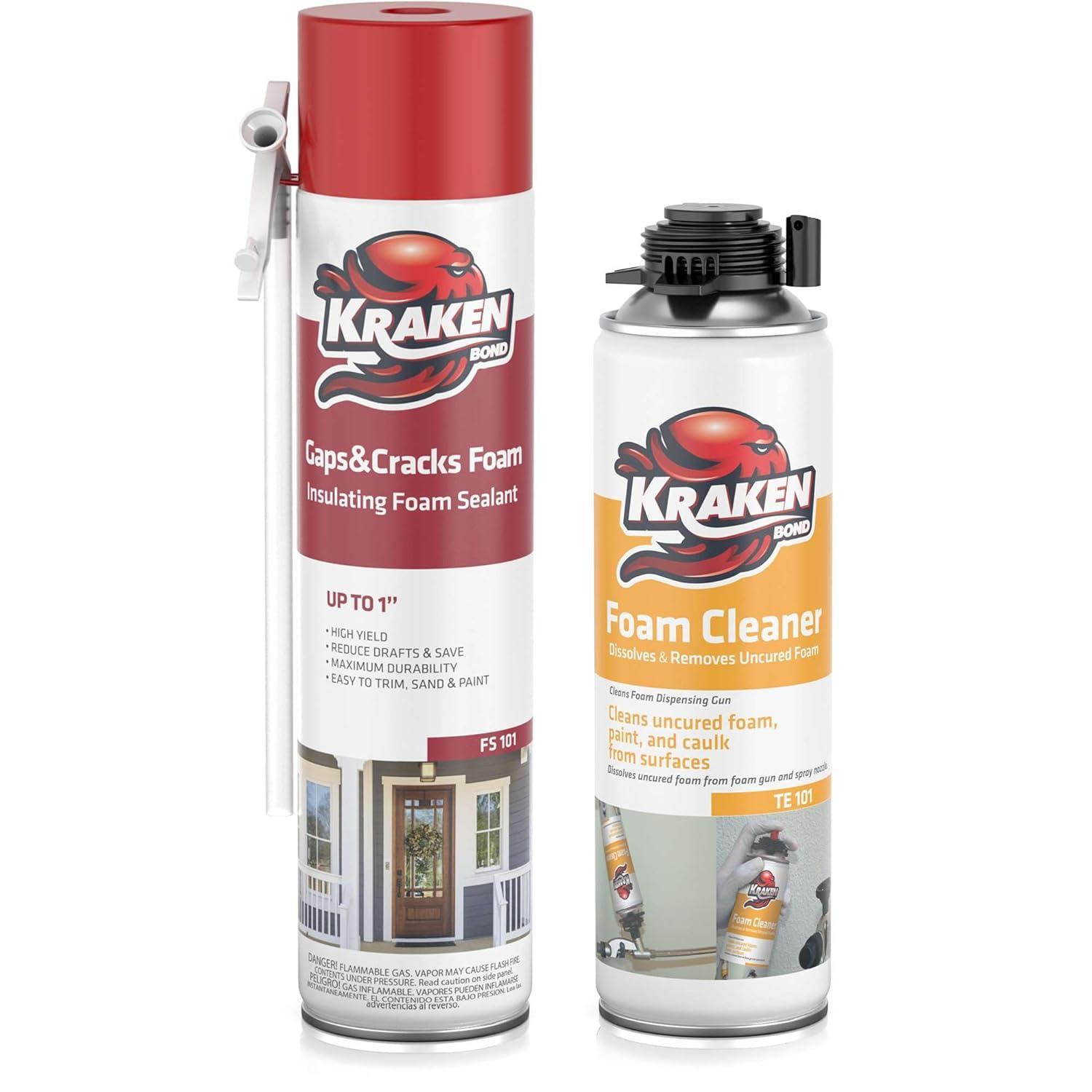 image:imageKraken Bond Gaps amp Cracks Expanding Foam Sealant 12x24oz High Expansion Polyurethane Spray Foam for Window amp Door Straw Use Waterproof High Yield Gap Filler 12 Pack24