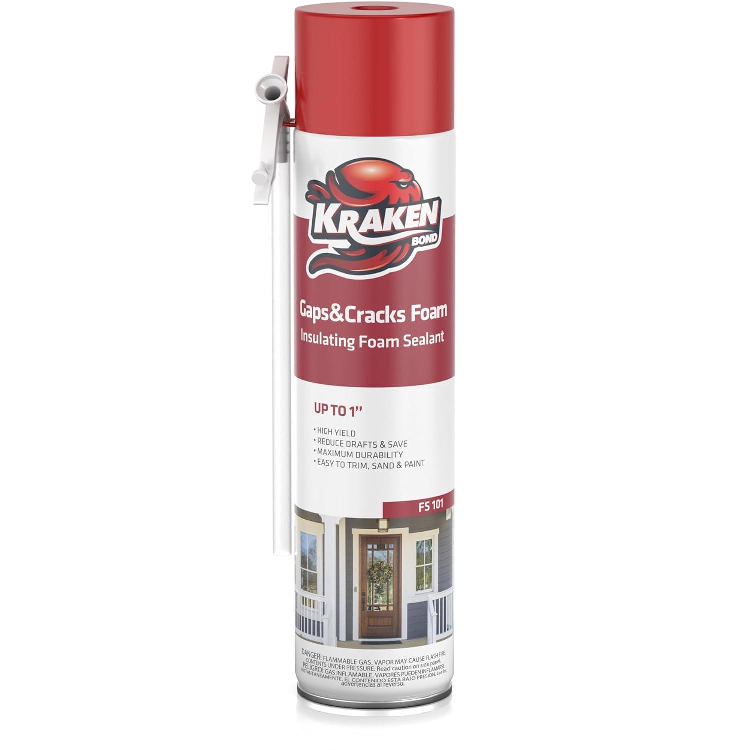 image:imageKraken Bond Gaps amp Cracks Expanding Foam Sealant 12x24oz High Expansion Polyurethane Spray Foam for Window amp Door Straw Use Waterproof High Yield Gap Filler 12 Pack1