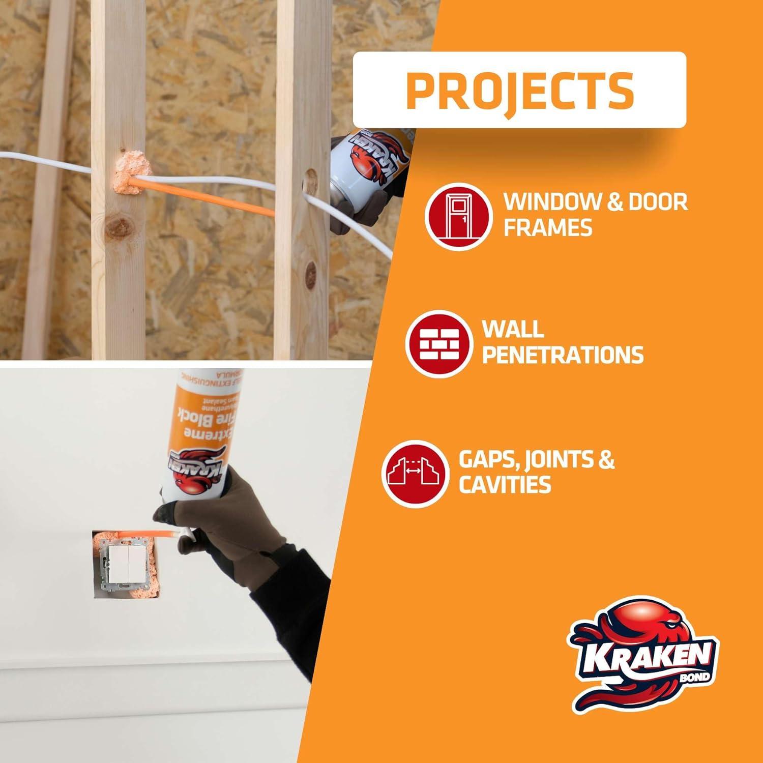 image:imageKraken Bond Gaps amp Cracks Expanding Foam Sealant 12x24oz High Expansion Polyurethane Spray Foam for Window amp Door Straw Use Waterproof High Yield Gap Filler 12 Pack12