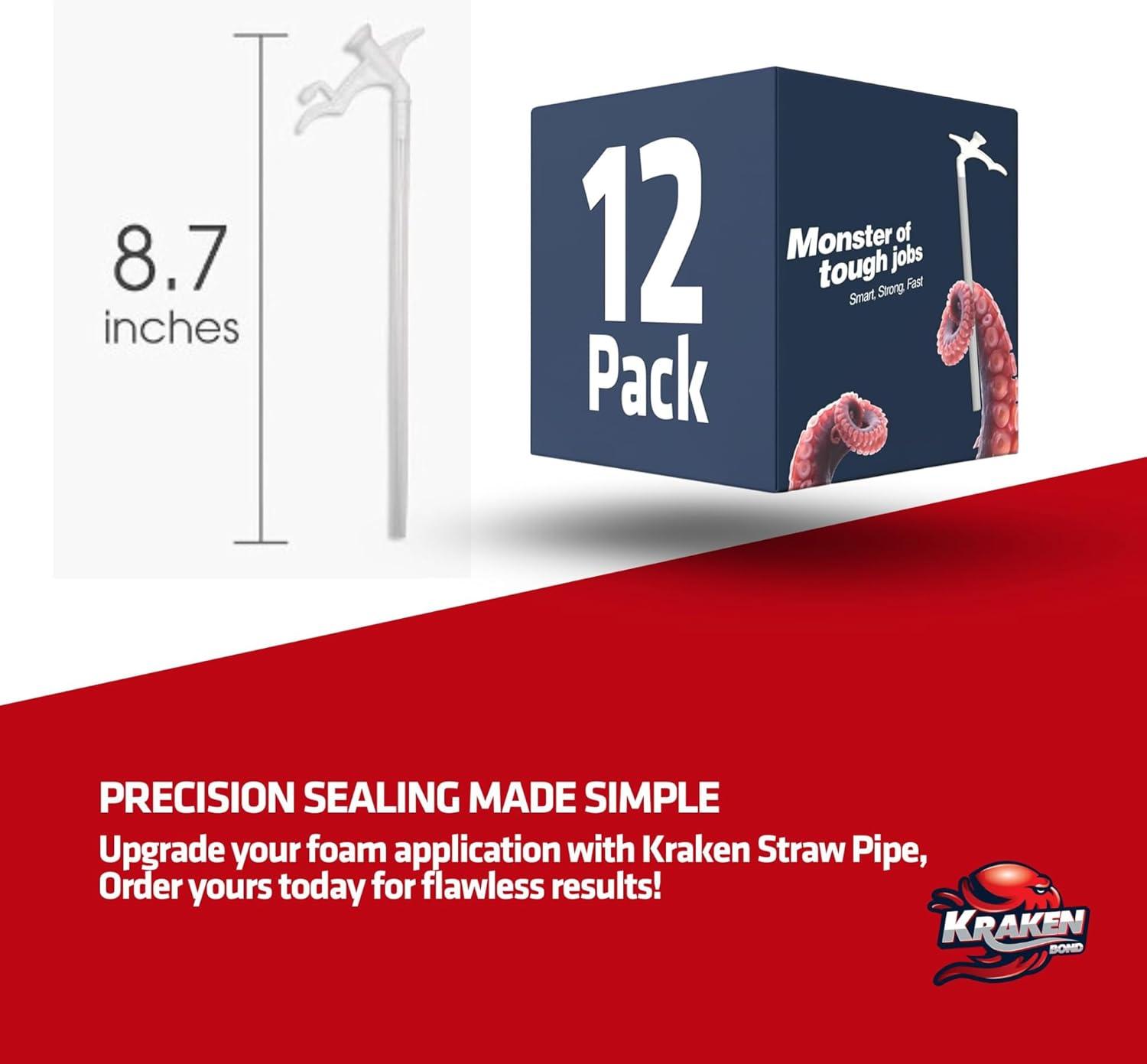 image:imageKraken Bond Insulating Plastic Straw Tubes Pack of 6 Gap Filling Nozzle Tips for Polyurethane Insulation Foam12 Pack