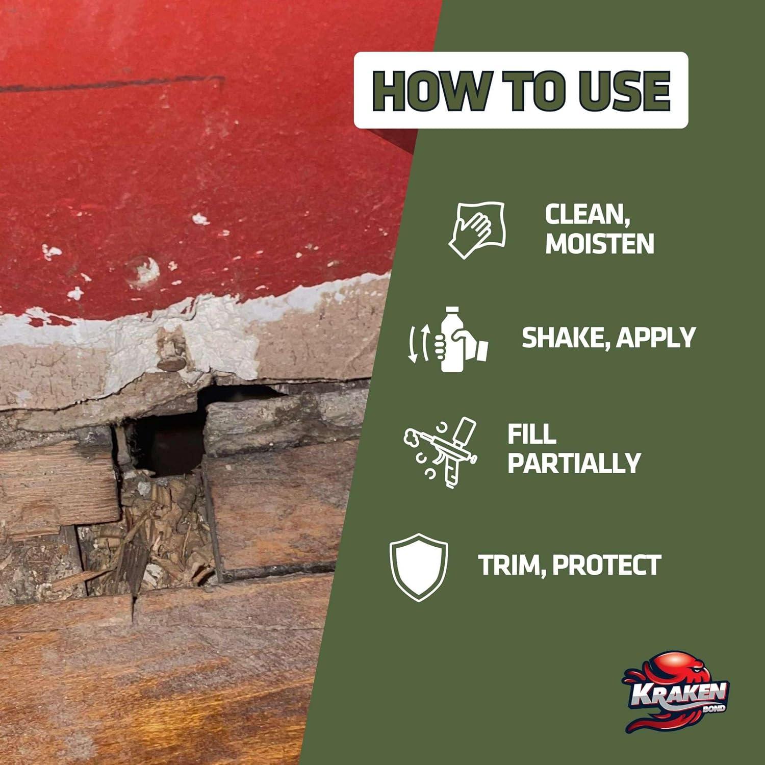 image:imageKraken Bond Pestblokc Spray Foam Sealant 12x24oz Polyurethane Expanding Foam for Gaps amp Cracks with Paintable Foam Filler for Wall Holes Gun Use GunampCleaner Included 12 Pack2 Pack