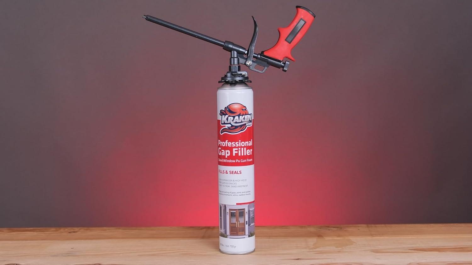image:imageKraken Bond Window amp Door Expanding Foam Sealant 1x24oz Professional Gap Filling Gun Use Polyurethane Spray Foam Low Expansion Waterproof Gap Filler GunampCleaner Included 1 Pack2 Pack