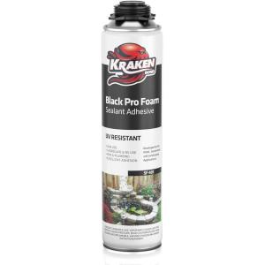 image:imageKraken Bond Black Spray Waterfall Foam Sealant  2x24oz Expanding Polyurethane Pond Foam Sealer Black UV Resistant Insulating Spray for Landscape amp Exterior Gun Use Gun Not Included 2 Pack1 Pack