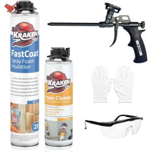 image:imageKraken Bond Fastcoat Fire Rated Spray Foam Insulation 6x271 oz RValue 1132  2in Closed Cell Expanding Foam  Heat and Acoustic Insulation Gun amp Cleaner Not Includes 120 Board Ft 6 PackInsulation Foam Set