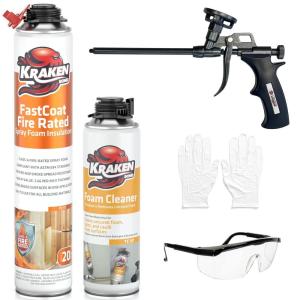 image:imageKraken Bond Fastcoat Fire Rated Spray Foam Insulation Kit Closed Cell in a Can 120 sq ft 6x271 oz RValue 1132  2in  Spray Foam for Garage Door Attic Wall Gun amp Cleaner Not Included 6 PackInsulation Foam Set