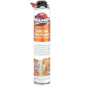 image:imageKraken Bond Fastcoat Fire Rated Spray Foam Insulation Kit Closed Cell in a Can 20 sq ft 1x271 oz RValue 1132  2in  Spray Foam for Garage Door Attic Wall Gun amp Cleaner Included 1 PackInsulation Foam