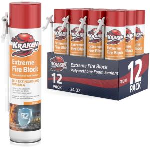 image:imageKraken Bond Gaps amp Cracks Expanding Foam Sealant  12x24oz High Expansion Polyurethane Spray Foam for Window amp Door Straw Use Waterproof High Yield Gap Filler  12 Pack12