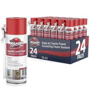image:imageKraken Bond Gaps amp Cracks Expanding Foam Sealant  24x12oz High Expansion Polyurethane Spray Foam for Window amp Door Straw Use Waterproof High Yield Gap Filler  24 Pack24 Pack