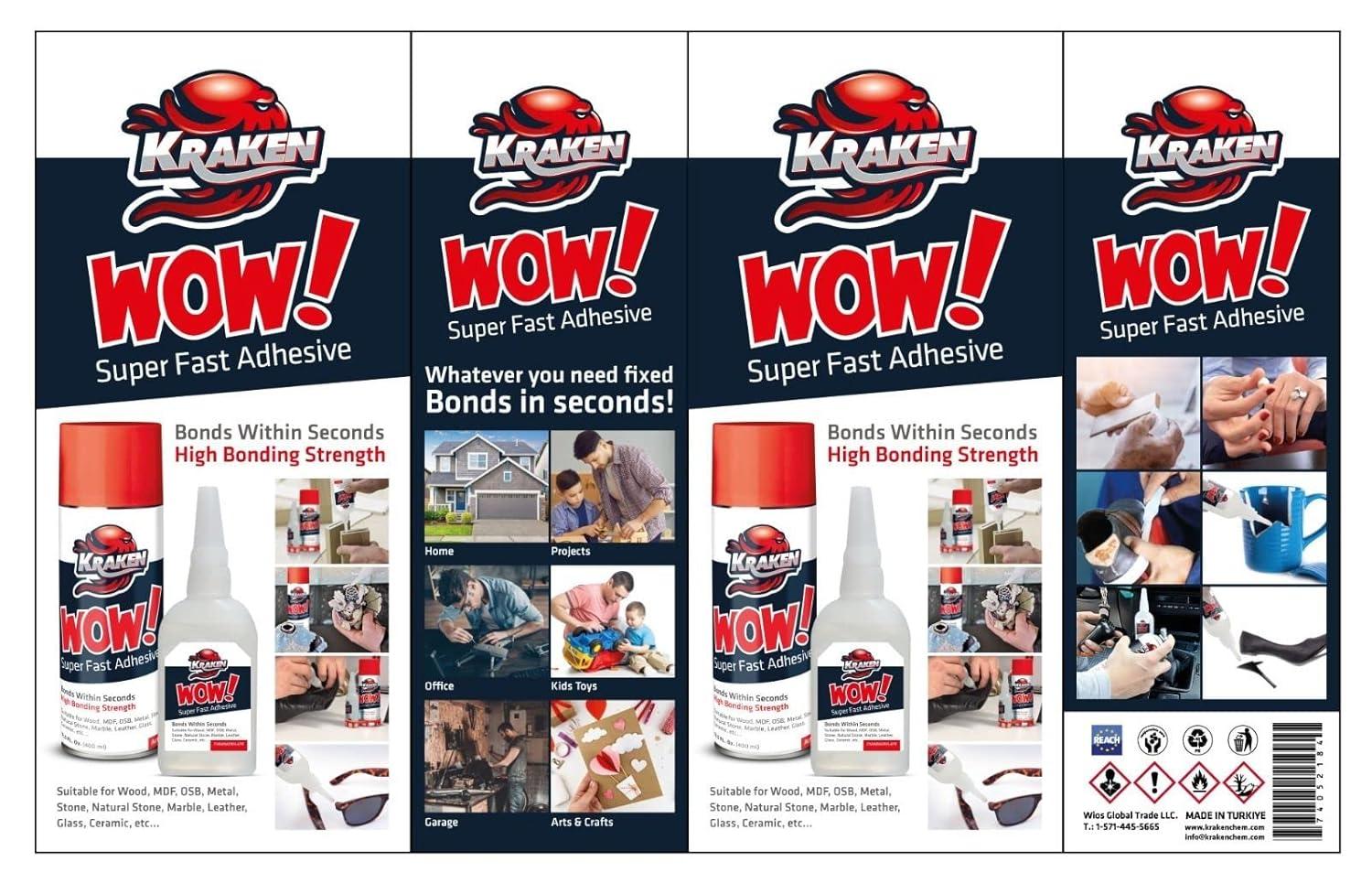 image:imageKraken Bond Wow CA Glue 2x175 oz amp Activator 2x675 fl oz Cyanoacrylate Glue for Woodworking Craft amp Repairs Fast Bonding 2 Pack2 Pack