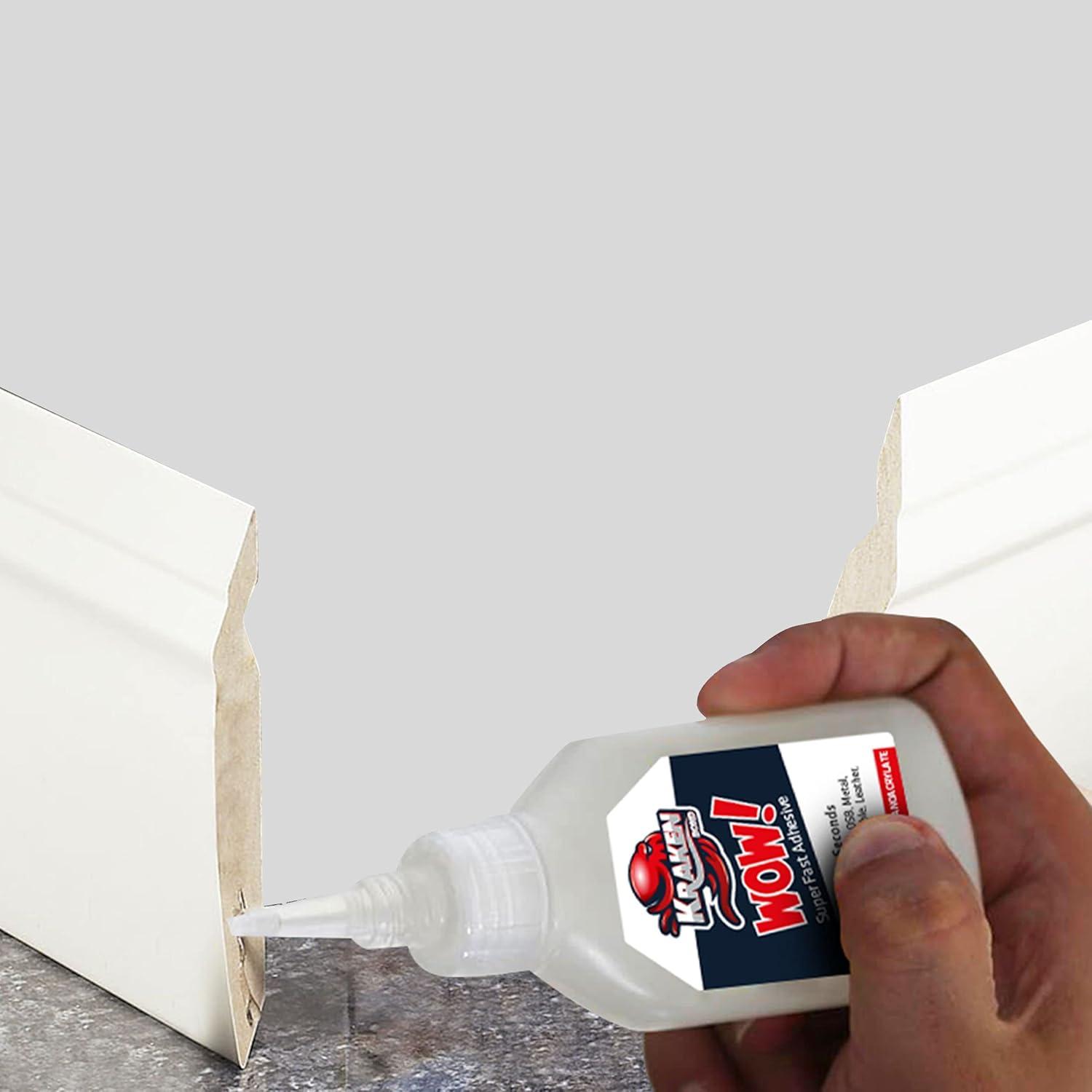 image:imageKRAKEN BOND Wow Super Crazy Glue Clear Strong Cyanoacrylate CA Glue for Plastic Metal Wood PVC Fast Curing Epoxy Adhesive 3 Pack 175 Oz3 Pack