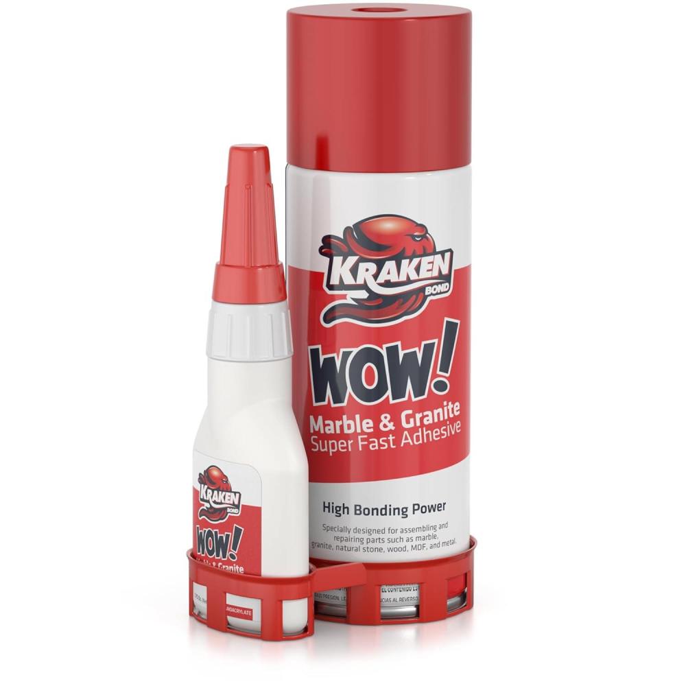 image:imageKraken Bond Wow Marble amp Granite CA Glue with Activator 1x675 floz CA Glue Activator 1x175 oz CA Glue for Stone Marble Ceramic and Metal Strong Super Glue with Accelerator 1 Pack