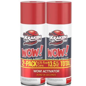 image:imageKRAKEN BOND Wow Spray Adhesive Activator3X135 Oz  Cyanoacrylate Super Glue Accelerator Spray for Plastic Metal Wood amp PVC CA Glue Activator  3 Pack2 Pack