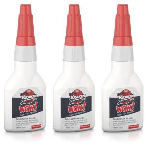 image:imageKRAKEN BOND Wow Super Crazy Glue Clear  Strong Cyanoacrylate CA Glue for Plastic Metal Wood PVC Fast Curing Epoxy Adhesive  3 Pack 175 Oz3 Pack