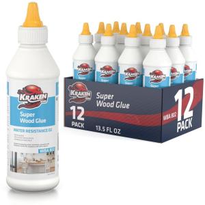 image:imageKraken Bond D2 White Super Wood Glue  12x135 floz PVA Heavy Duty Wood Glue for Repair Woodworking Furniture Assembly amp Creative Crafts  Clear Drying Water Based Carpenter Glue  12 Pack12 Pack