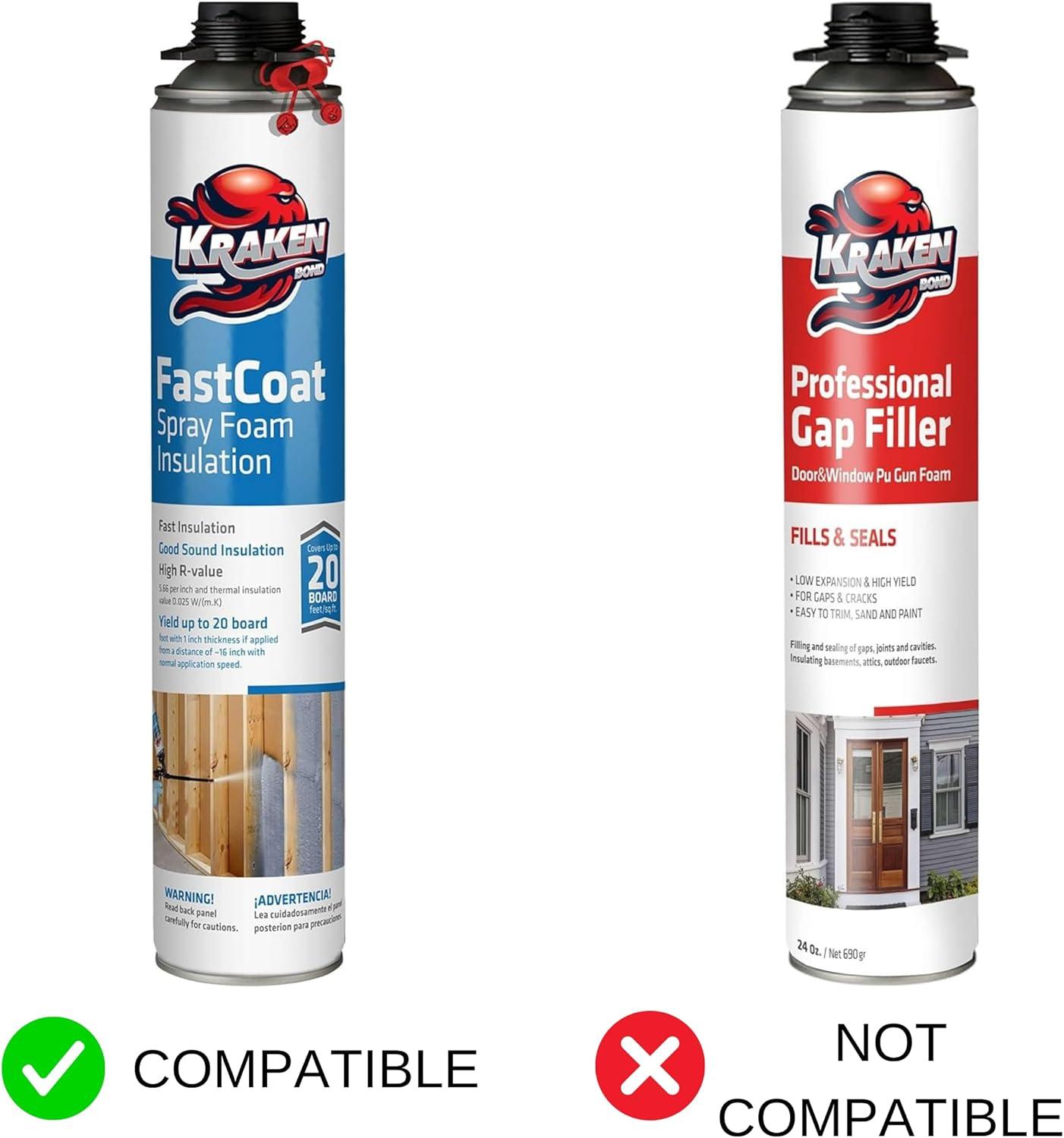 image:imageKraken Bond Spray Polyurethane Foam Gun Nozzles Precision for Vertical and Ceiling Foam Applications 12 Pack Red