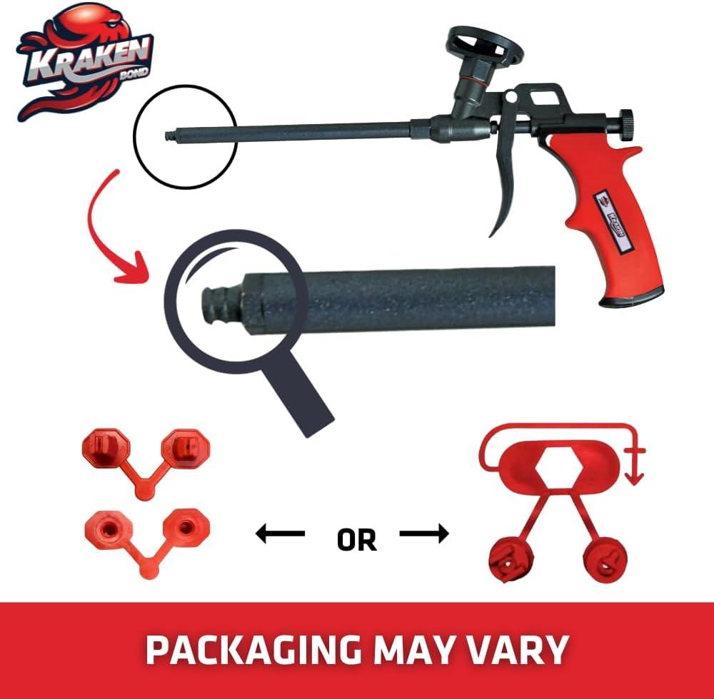 image:imageKraken Bond Spray Polyurethane Foam Gun Nozzles Precision for Vertical and Ceiling Foam Applications 6 Pack Red