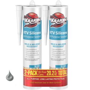 image:imageKraken Bond RTV Silicone Caulk Clear  4x101 floz 100 Silicone Sealant Waterproof Flexible Kitchen Sink Sealant Caulking Sealant for Window and Door 4 PackGray