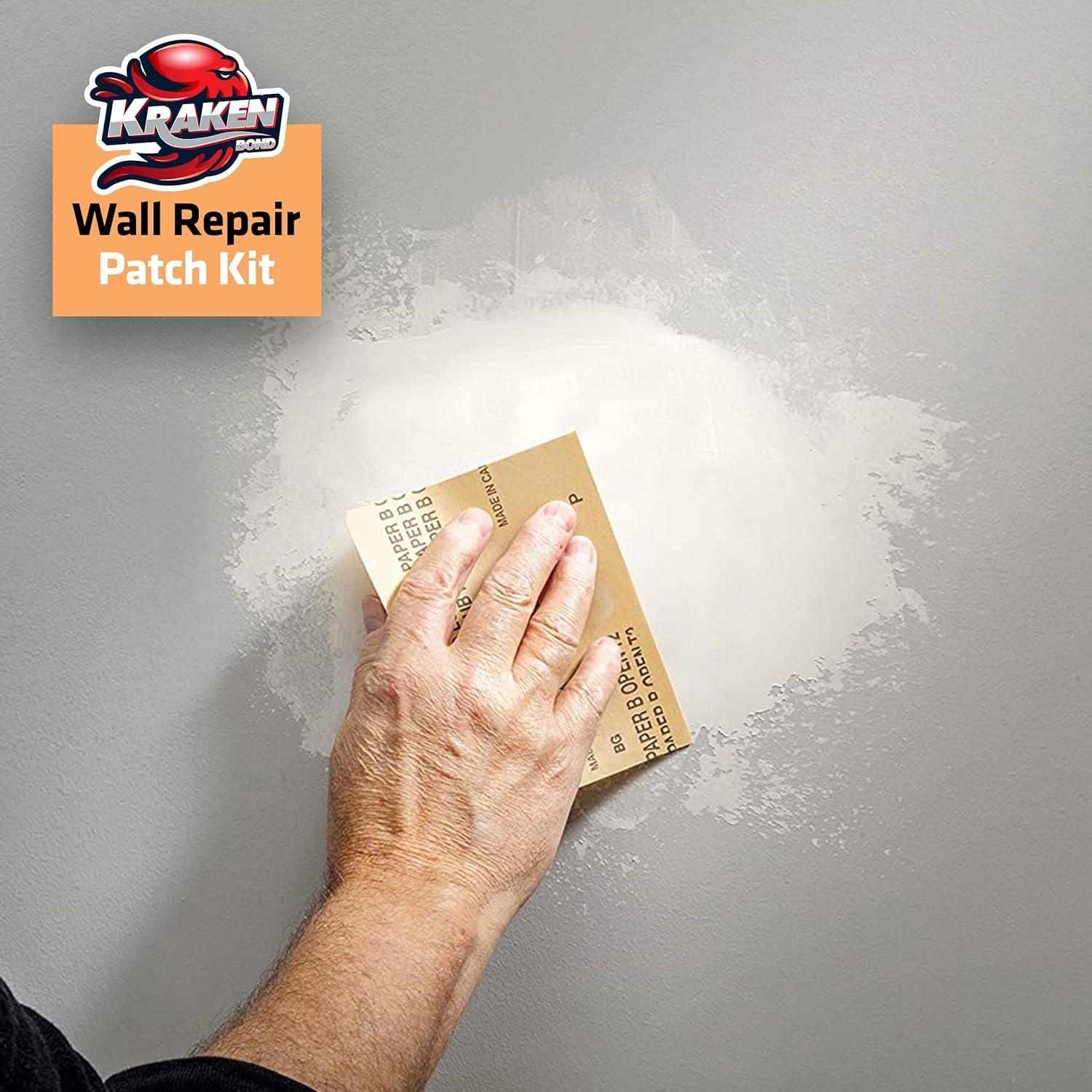 image:imageKraken Bond Drywall Patch Repair Kit 2x8 floz Easy to Use Wall Patch Repair Kit for Drywall Hole amp Cracks Includes Aluminum SelfAdhesive Patch Grit Sandpaper Plastic Putty Knife 2 Pack2 Pack