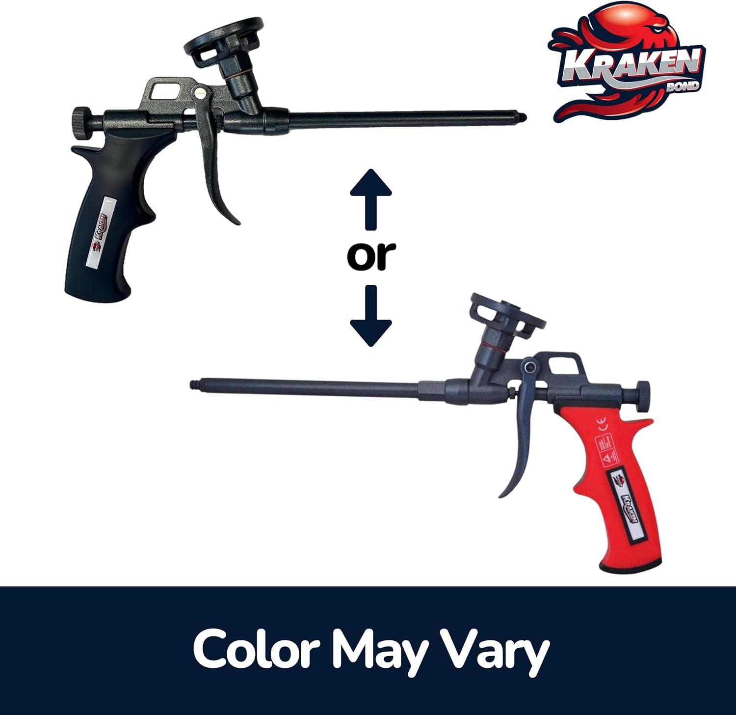 image:imageKraken Bond PRO Foam Gun 8 Inch Durable Spray Foam Dispensing Gun for Contractors amp DIYers PTFE NonStick Coating Precision Nozzles Included Versatile Spray Application for Insulation 1 PackSpray Foam Gun 8 Black