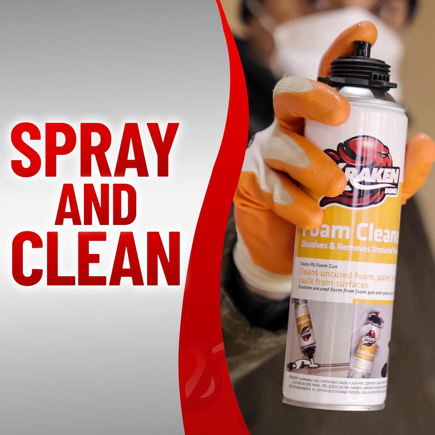 image:imageKRAKEN BOND Spray Foam Gun Cleaner 1x123oz Polyurethane Insulation Cleaner Spray Dissolves Uncured Expanding Foam Cleaner Spray for Extended Tool Durability 1 Pack1