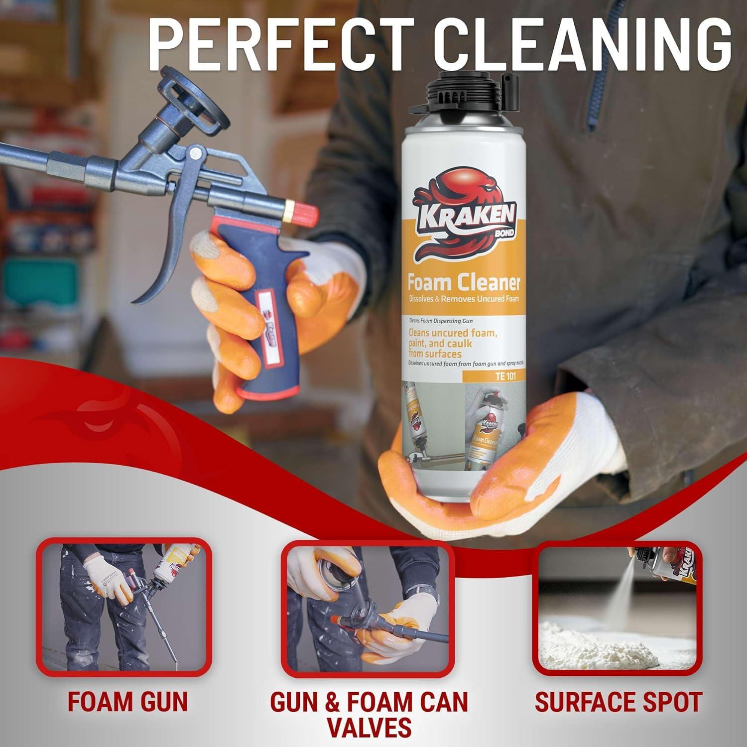 image:imageKRAKEN BOND Spray Foam Gun Cleaner 1x123oz Polyurethane Insulation Cleaner Spray Dissolves Uncured Expanding Foam Cleaner Spray for Extended Tool Durability 1 Pack1