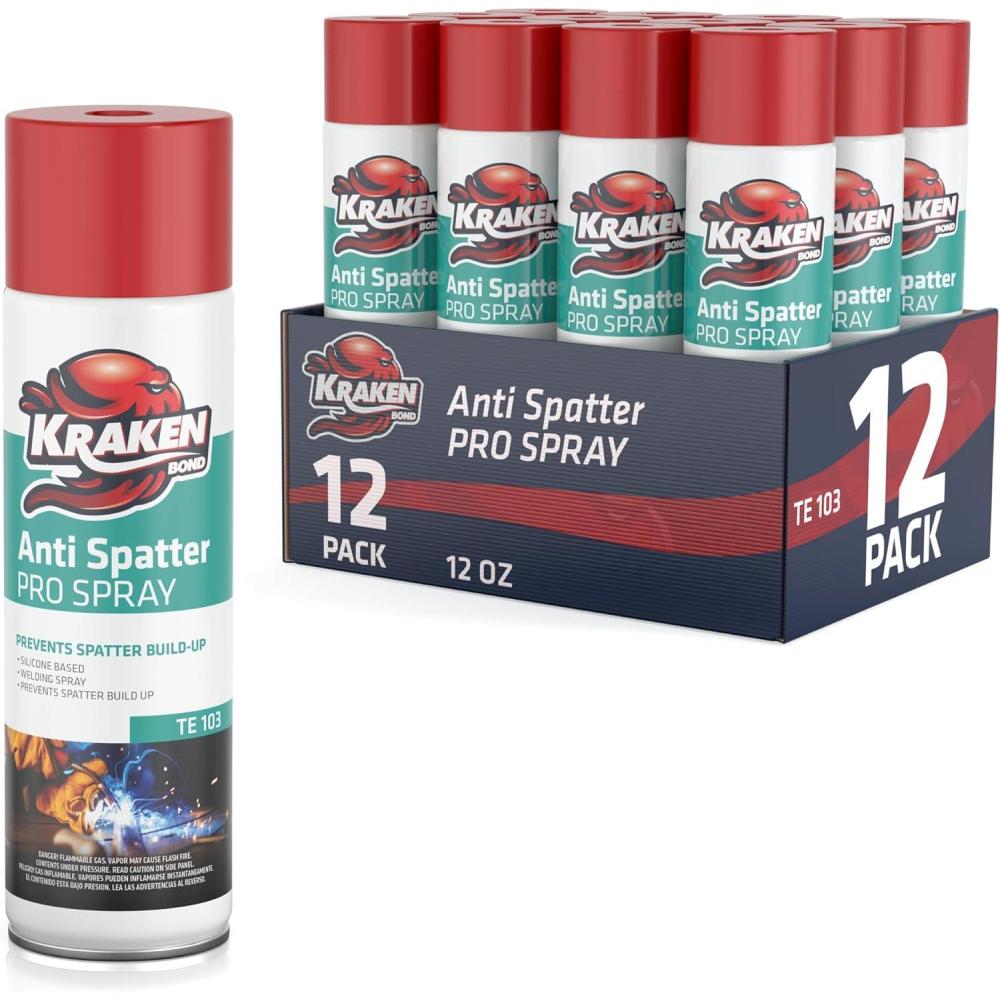 image:imageKraken Bond Anti Spatter Welding Spray 12x12oz AntiSplatter Aerosol Spray for MIG TIG Tips Protects Surfaces amp Materials NonFlammable Safe for Workpieces and Jigs 12 Pack12 Pack