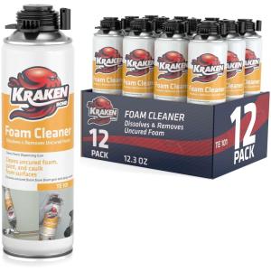 image:imageKRAKEN BOND Spray Foam Gun Cleaner  12x123oz Polyurethane Insulation Cleaner Spray Dissolves Uncured Expanding Foam Cleaner Spray for Extended Tool Durability  12 Pack123 Ounce Pack of 12