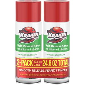 image:imageKraken Bond Silicone Mold Release Spray  2x123 oz High Temperature Mold Release Agent for Epoxy Resin Lubricates Protects and Renews AntiStatic amp AntiCorrosive 2 Pack2 Pack