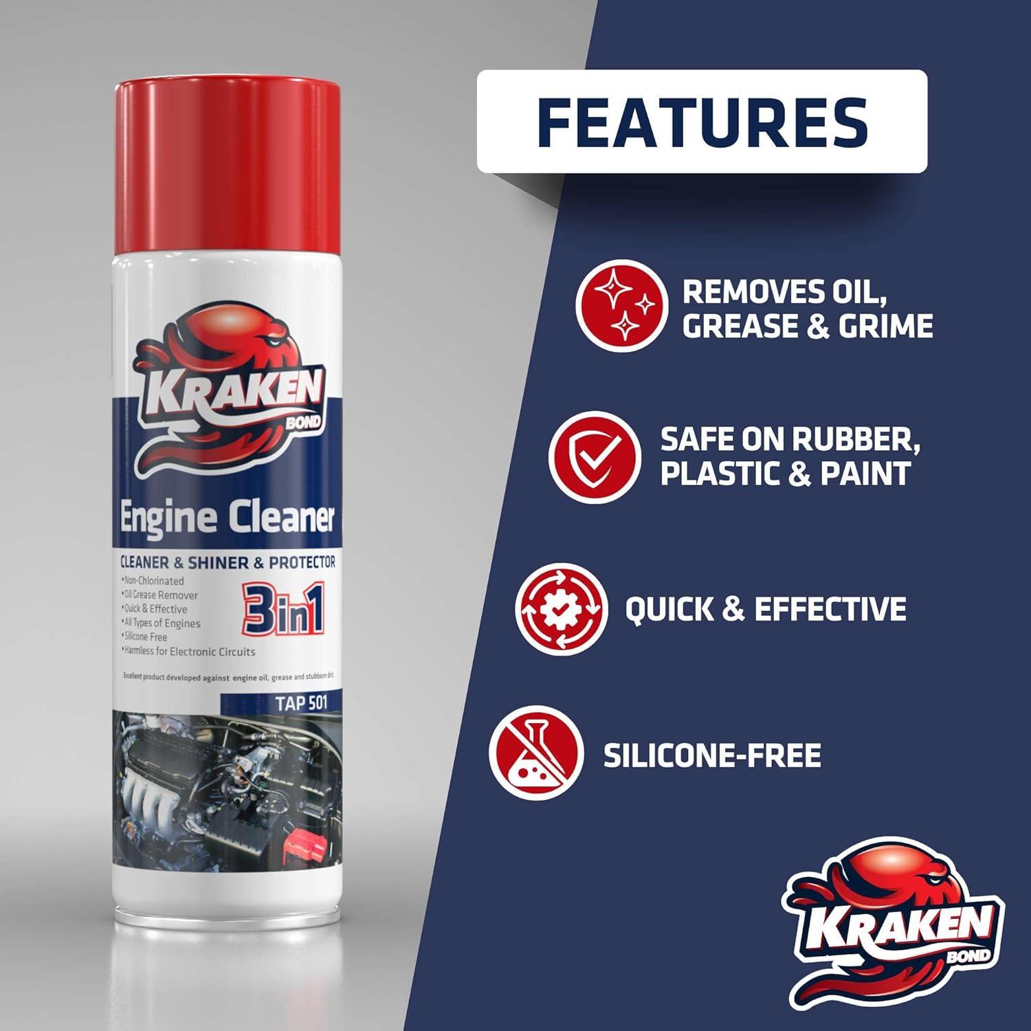 image:imageKRAKEN BOND Engine Cleaner Spray 1x123 fl Oz Degreaser for Engine Bay Gunk and Motor 1 Pack12