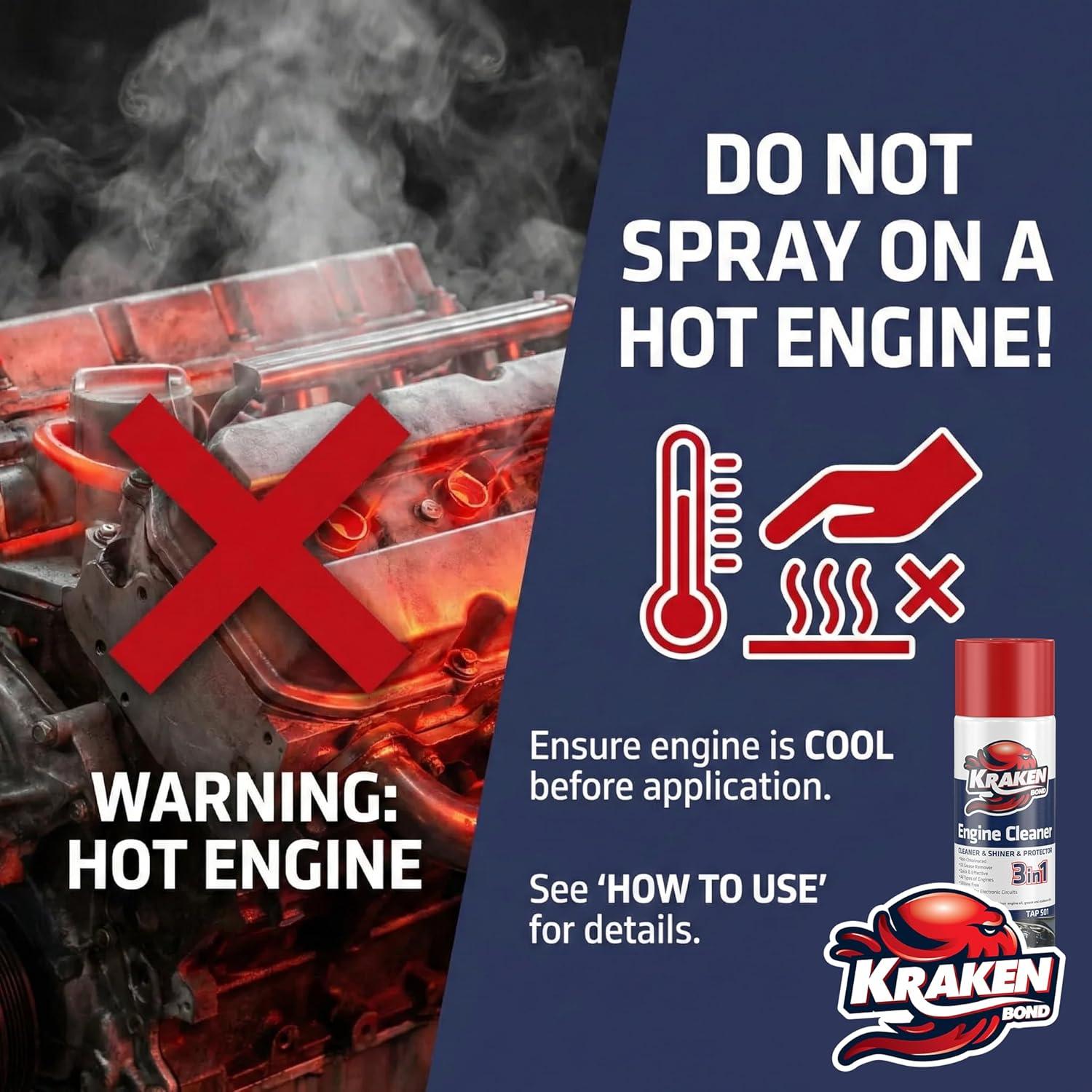 image:imageKRAKEN BOND Engine Cleaner Spray 1x123 fl Oz Degreaser for Engine Bay Gunk and Motor 1 Pack12