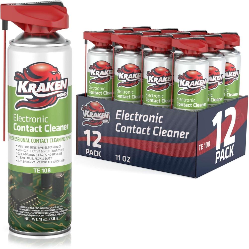 image:imageKRAKEN BOND Electronic Contact Cleaner Spray 12X11 Oz FastDrying ResidueFree NonConductive Cleaner for Sensitive Electronics Automotive Circuit Boards amp Connectors 12 Pack1 Count Pack of 12
