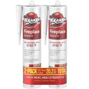 image:imageKraken Bond High Temperature Black Fireplace Sealant 2732F  1x101oz Fire Resistance Up to 2732F High Temp Fire Caulk for Ovens Stoves Chimneys  Fast Dry Paintable NonFlammable 1 Pack2
