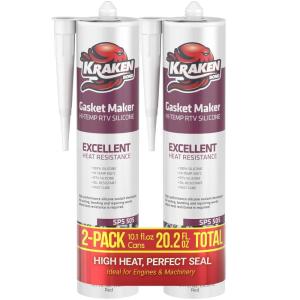 image:imageKraken Bond Red RTV Silicone Gasket Maker  2x101 floz High Temp Silicone Sealant for Automotive Heat Resistant Up to 600F Oil Resistant Automotive Silicone Sealant 2 Pack2 Pack